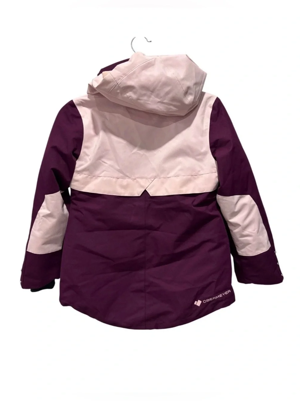 Girls' Two-Tone Purple Winter Jacket with Hood